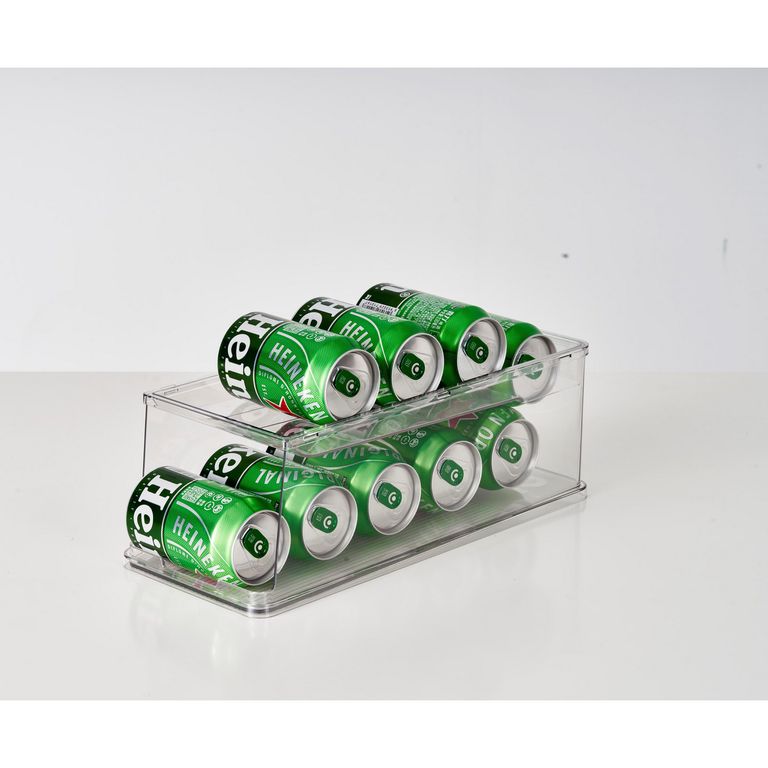Organizador de Latas 2 Niveles Transparente 15.5x35.6x12.2cm