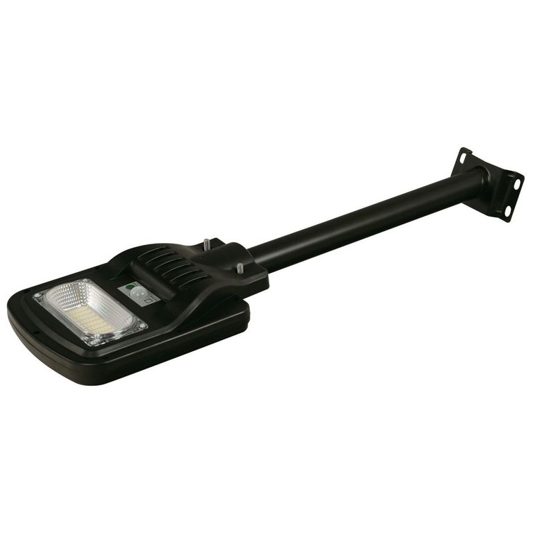 Lámpara Poste Solar Luz Fría Negro