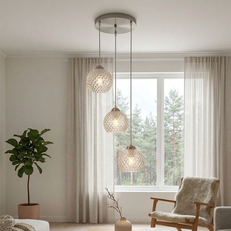 Lámpara Colgante de Techo 3 Luces Volsci Satin