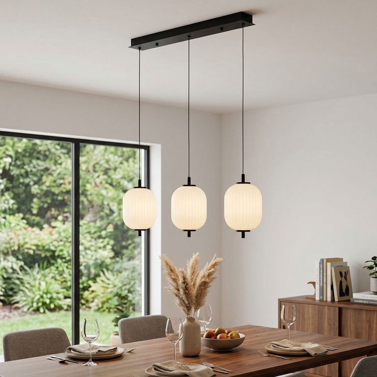 Lámpara Colgante de Techo 3 Luces Tyr Negra