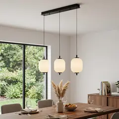 JUST HOME COLLECTION - Lámpara Colgante de Techo 3 Luces Tyr Negra