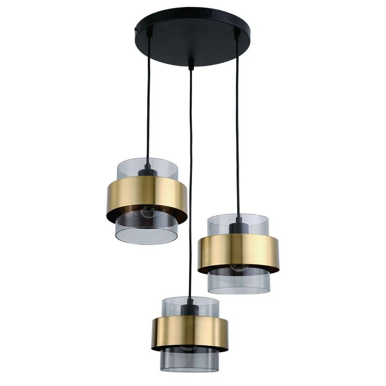 Lámpara Colgante de Techo 3 Luces Luigi Negra