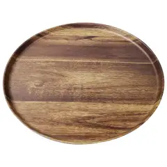 JUST HOME COLLECTION - Plato Melamina Redondo Madera/Negro 38cm