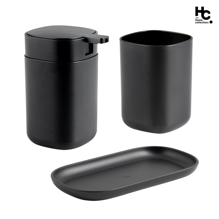 Set 3 Piezas Accesorios de Baño Negro
