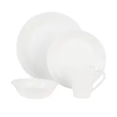 CASA BONITA - Juego de Vajilla Opal 16 Piezas Blanco