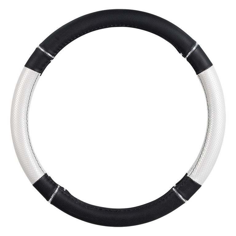 Cubre Volante 38 cm Plateado y Negro