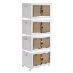 JUST HOME COLLECTION - Cajón de Puerta Plegable con Rueda + Pack x3 Cajón Plegable 34x54x37cm