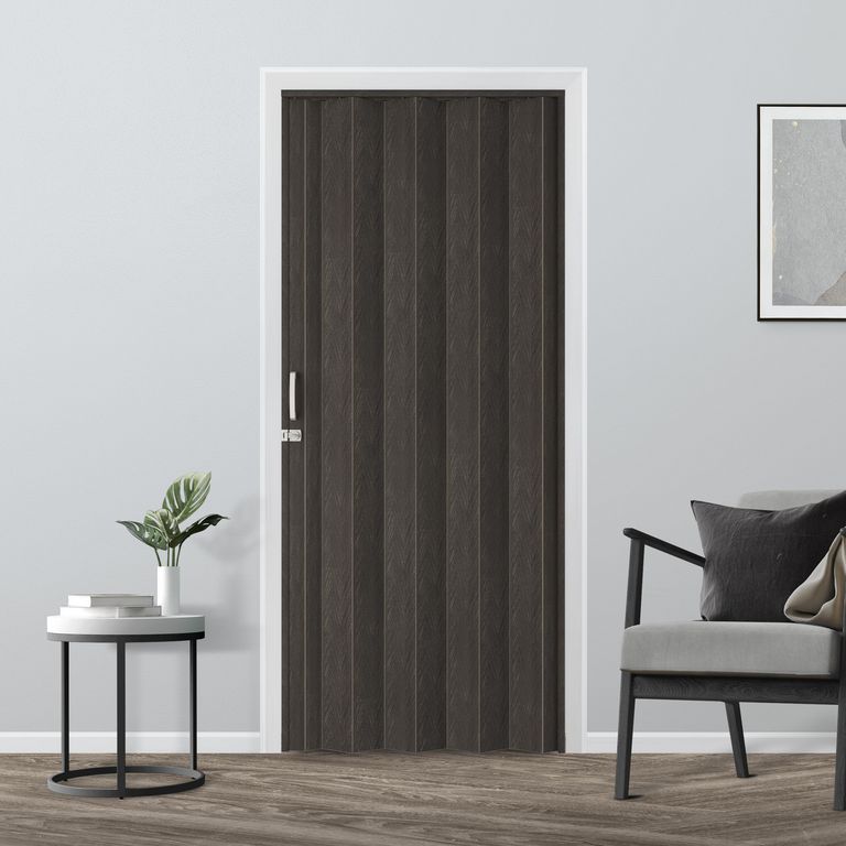 Puerta Plegable PVC Amalfi 90x200 Gris Shadow Lam