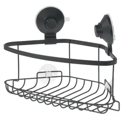 IDESIGN - Cesta de Esquina de Succión para Ducha Negro