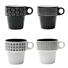 JUST HOME COLLECTION - Taza 240ml Blanco/Negro