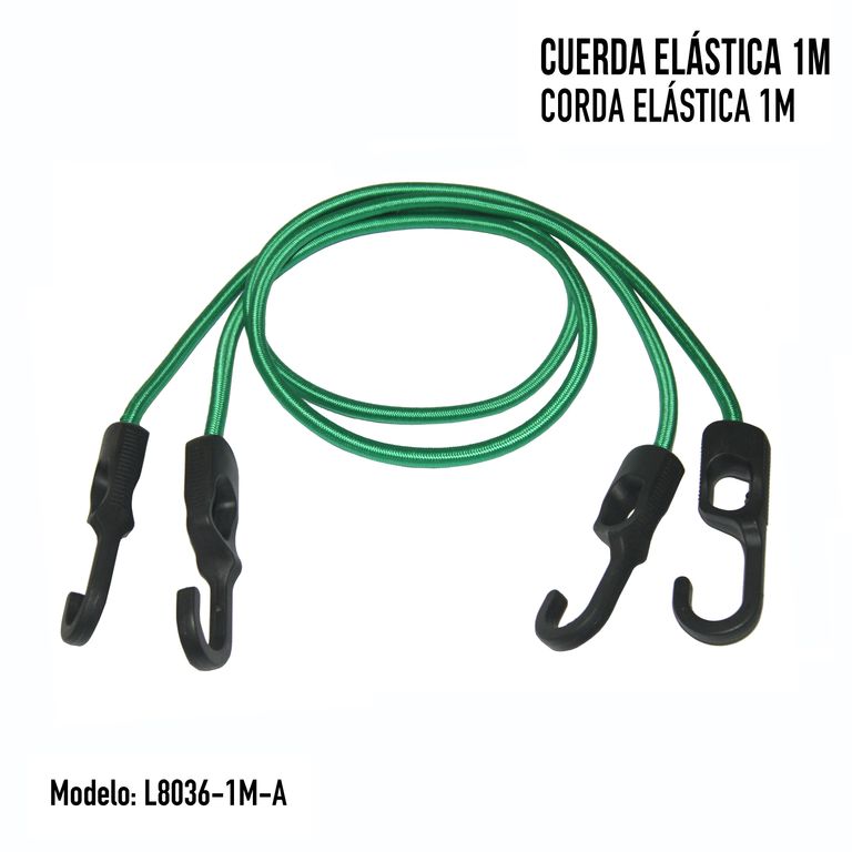 Cuerdas Elásticas Bungees 2 Piezas 100Cm X 0.8Mm
