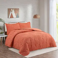JUST HOME COLLECTION - Quilt Boho Solid King Terracota