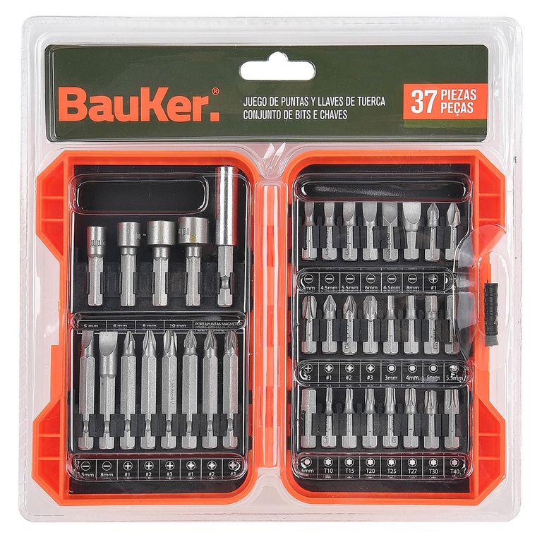 Set 37 Puntas y Llaves de Tuerca Bauker
