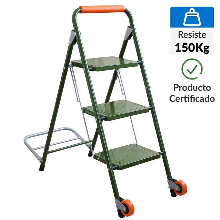 Escalera de Tijera Tipo Carro 3 Pasos 150Kg