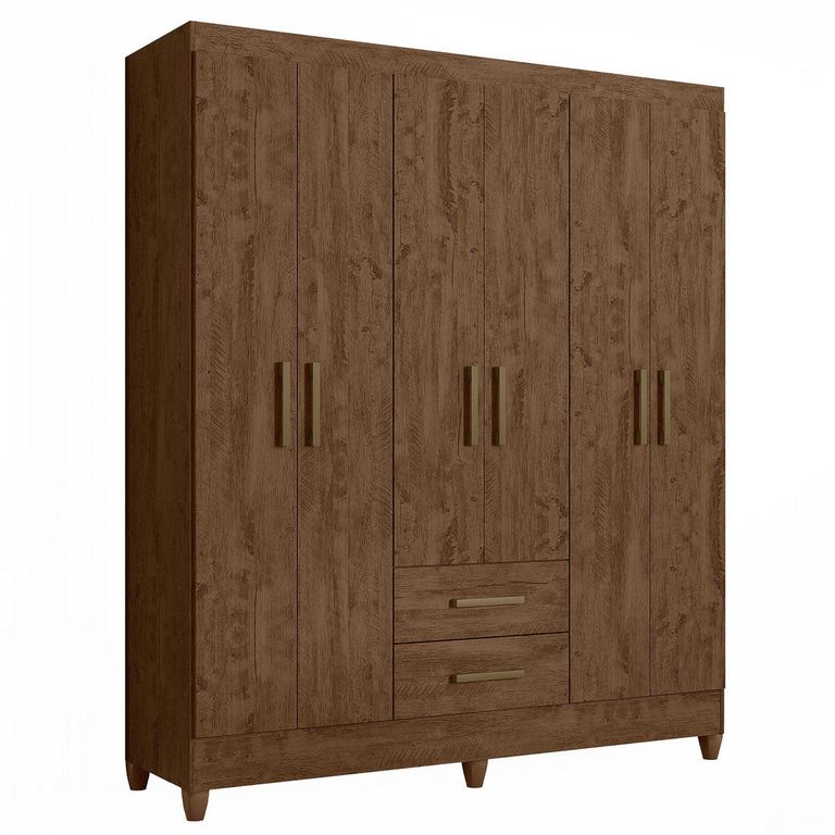Ropero 6 Puertas 2 Cajones Lima 182x153x47 cm