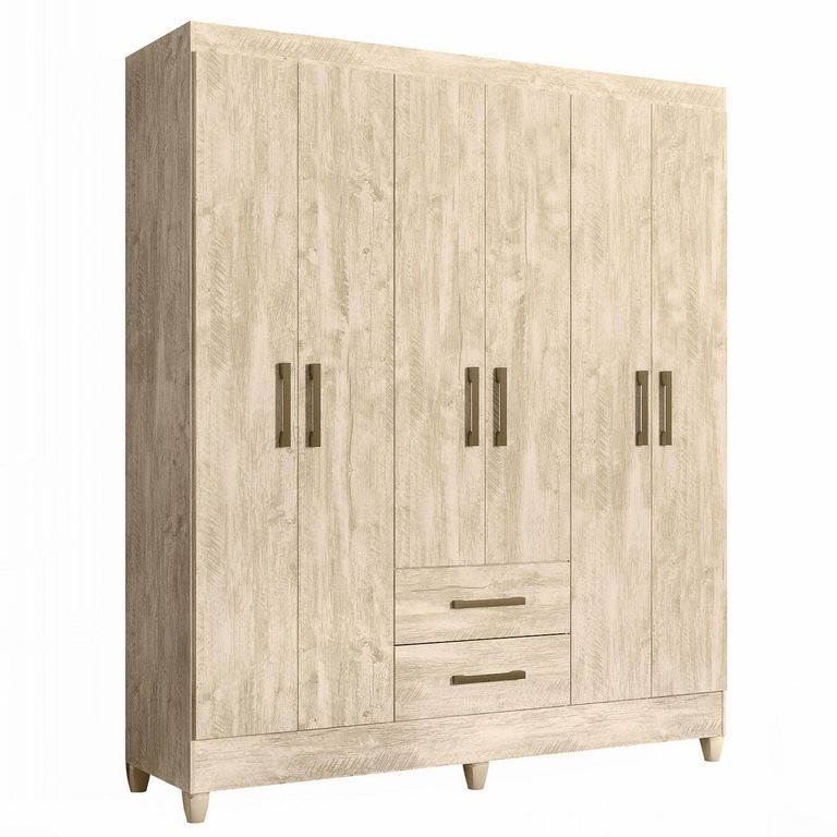 Ropero 6 Puertas 2 Cajones Lima 182x153x47 cm