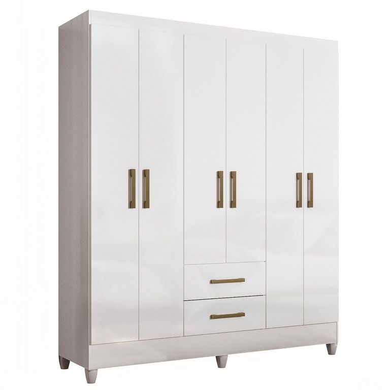 Ropero 6 Puertas 2 Cajones Lima 182x153x47 cm