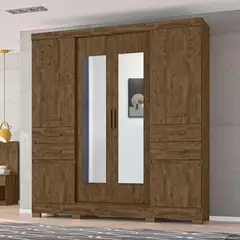 CASA BONITA - Ropero Nogal 6 Puertas 4 Cajones Florida 6P4C