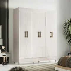 CASA BONITA - Ropero Cancún 6 Puertas 1 Cajón Blanco