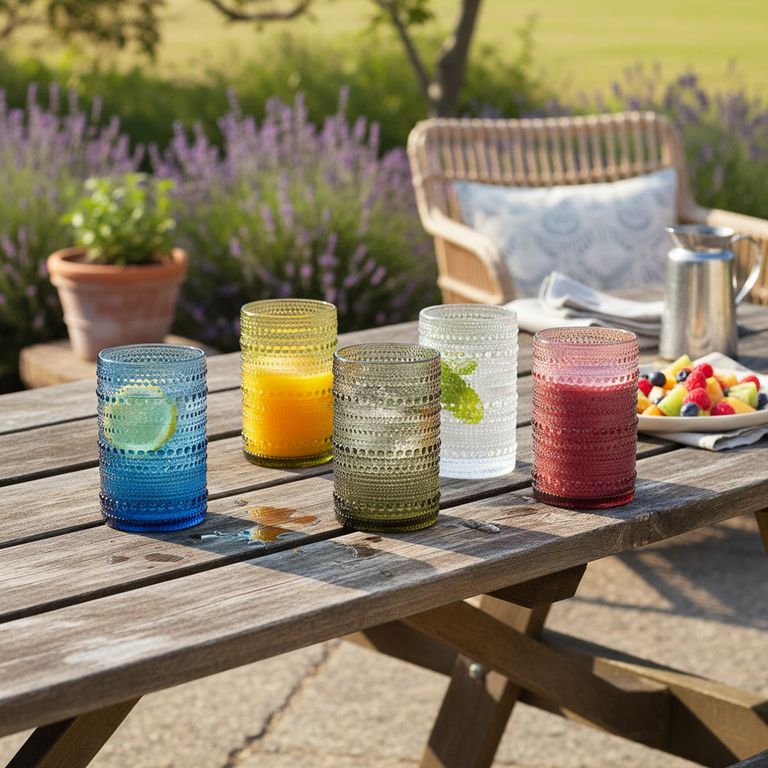 Vaso de Vidrio 440ml Colores Surtidos