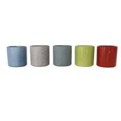 JUST HOME COLLECTION - Maceta Cerámica Hojas 13cm