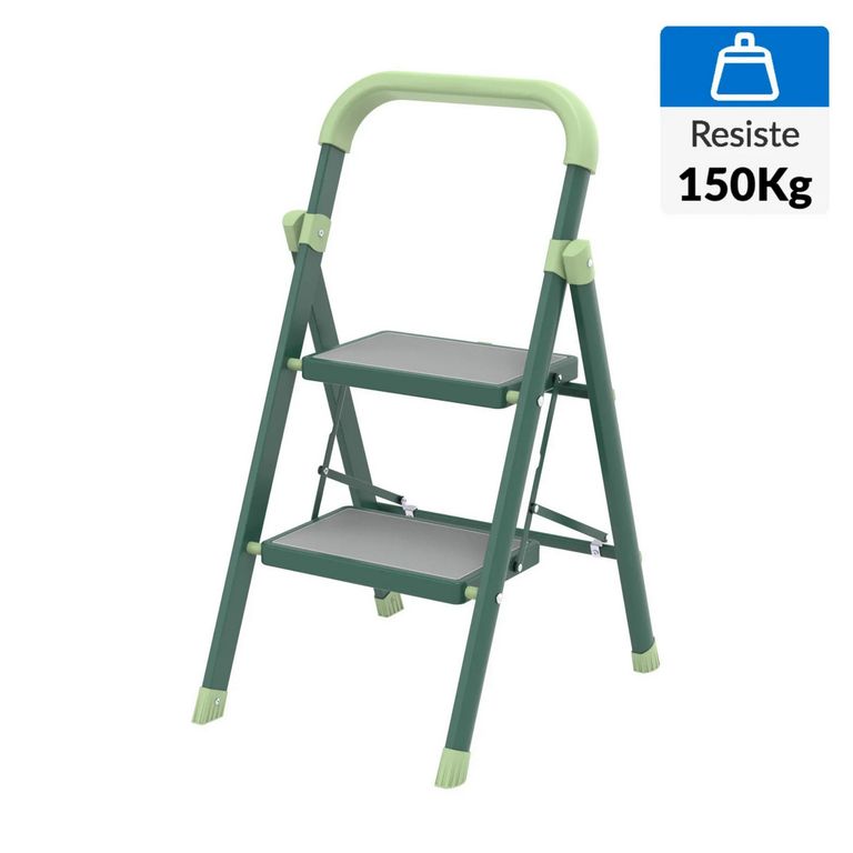 Escalera 2 Pisos Plegable Verde