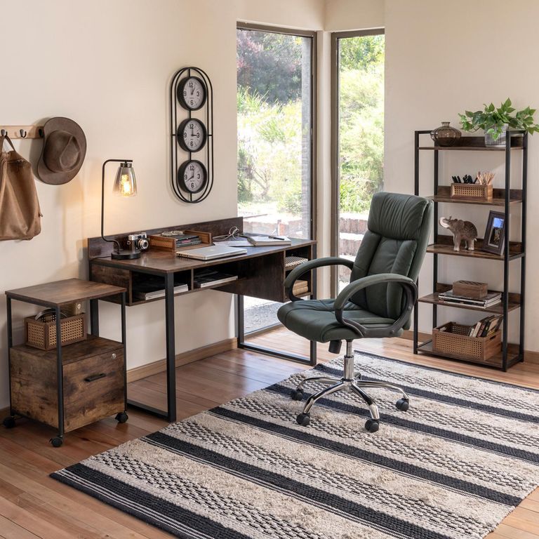 Escritorio Roble Melamina Wool Con Entrada USB