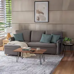 JUST HOME COLLECTION - Seccional Sofá Cama con Almacenamiento Josu