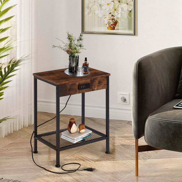 Mesa Lateral con Entrada USB Oakham