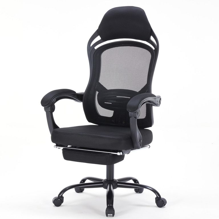 Silla de Escritorio Ergonómica con Reposapies Turin Negra