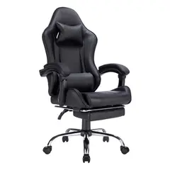 JUST HOME COLLECTION - Silla Gamer Masajeador con Reposapiés Matrix
