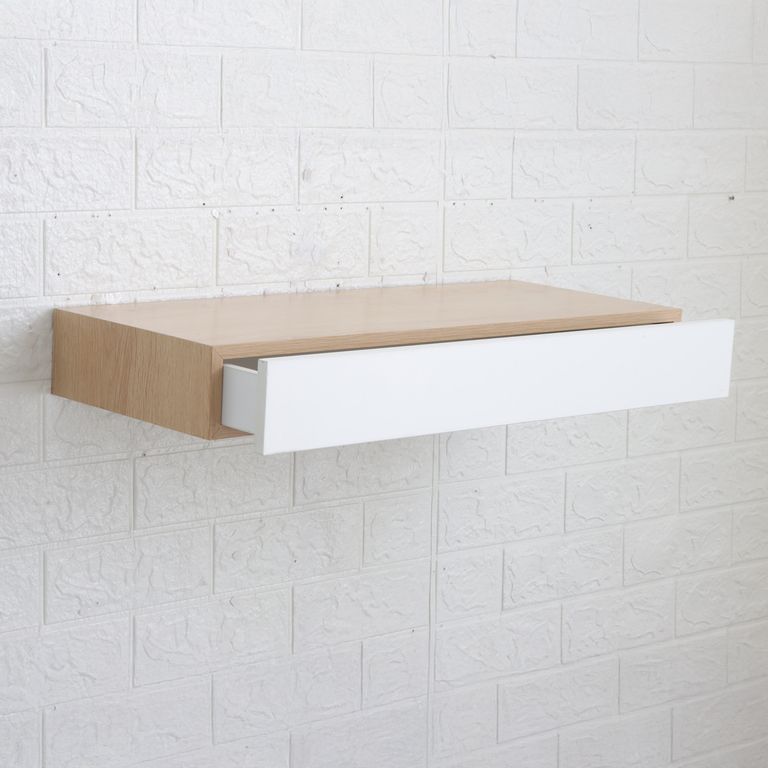 Repisa de Melamina con Cajón Blanco 60x24x8cm