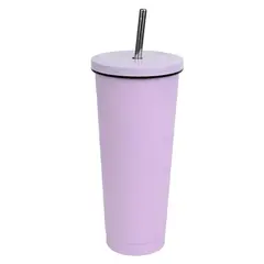 JUST HOME COLLECTION - Tomatodo Acero Inoxidable Con Cañita Rosado 750Ml