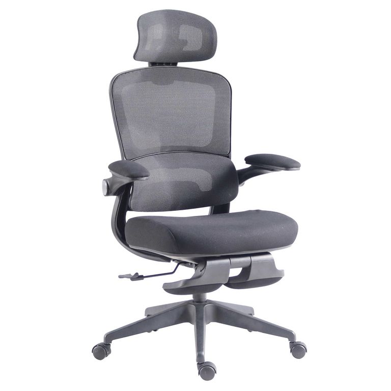 Silla de Escritorio Ergonómica con Reposapies Mendoza Negra