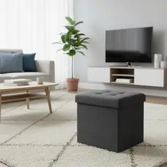JUST HOME COLLECTION - Pouf Plegable Gris 38x38x38cm