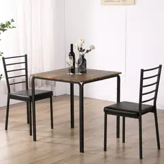 JUST HOME COLLECTION - Juego de Comedor 2 Sillas Negro
