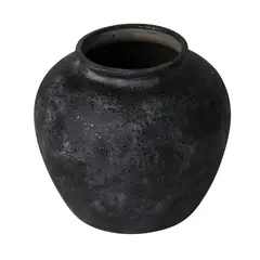 JUST HOME COLLECTION - Jarrón Terra Negro 12.5x11cm