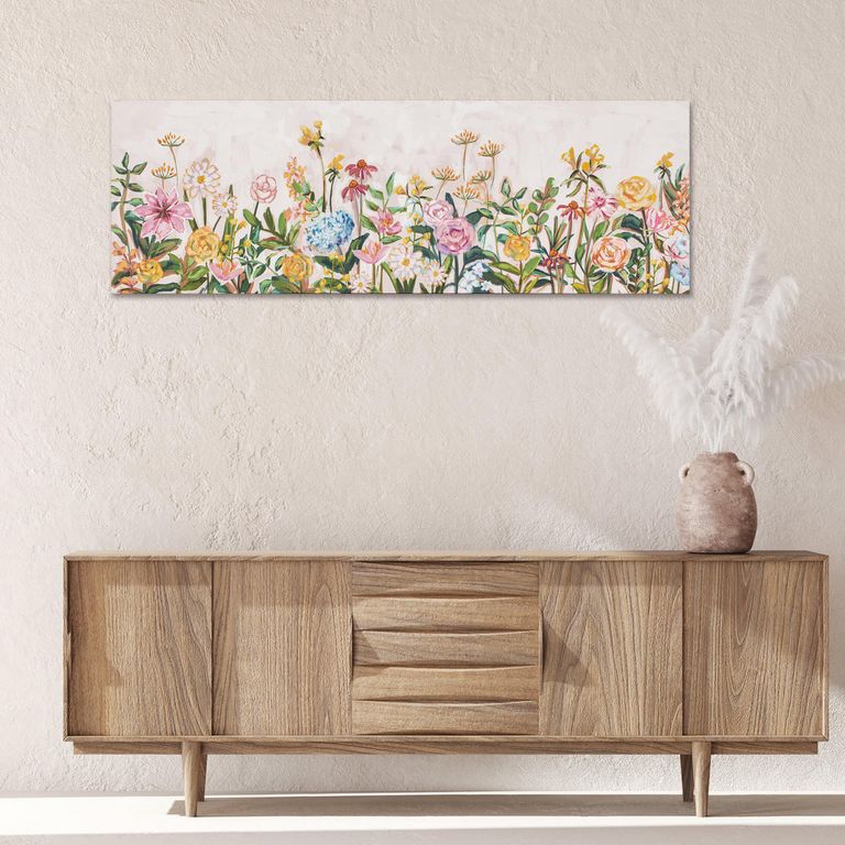 Cuadro Canvas Flores 3 40X120 CM