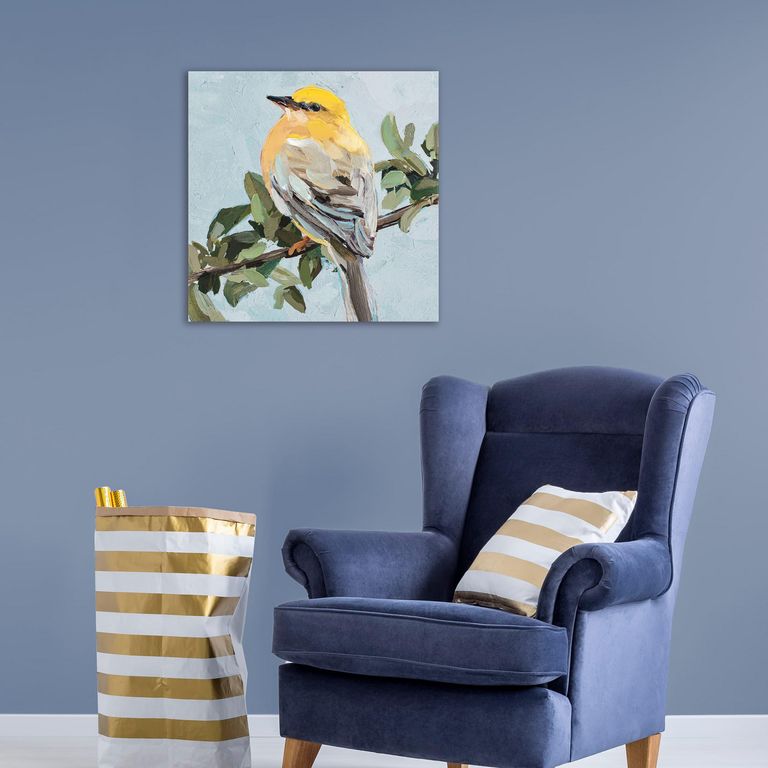 Cuadro Pajarito Amarillo 40x40cm