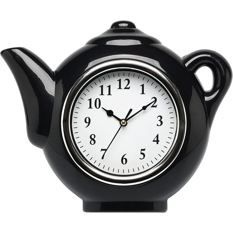 Reloj de Pared en Forma Tetera 23x28cm Negro