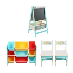 JUST HOME COLLECTION - Combo Mesa + Set x2 Sillas + Juguetero + Pizarra Perezoso