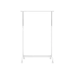 JUST HOME COLLECTION - Perchero de Metal con Ruedas Blanco