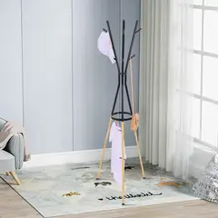 JUST HOME COLLECTION - Perchero de Piso Negro/Madera