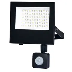 HALUX - Reflector LED 30 W Negro con Sensor IP65 3000 lm Luz Fría