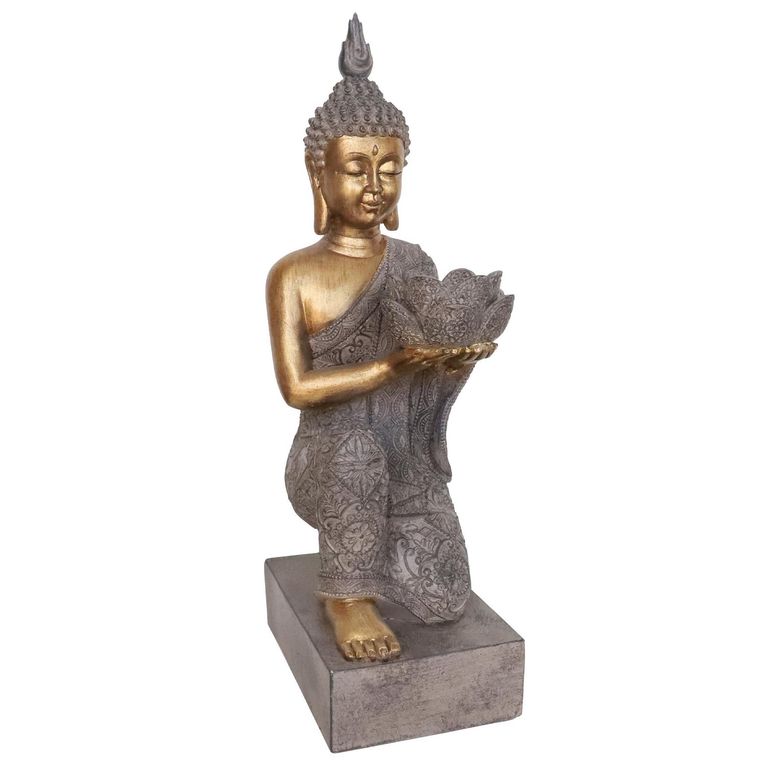 Buda Gris Portavela 46cm