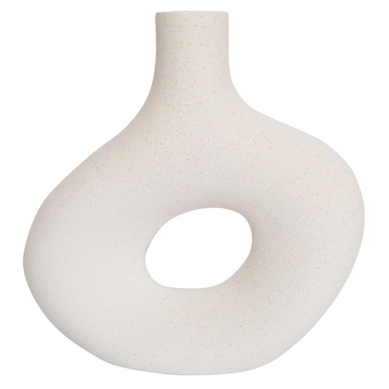 Florero de Cerámica Blanco 16cm