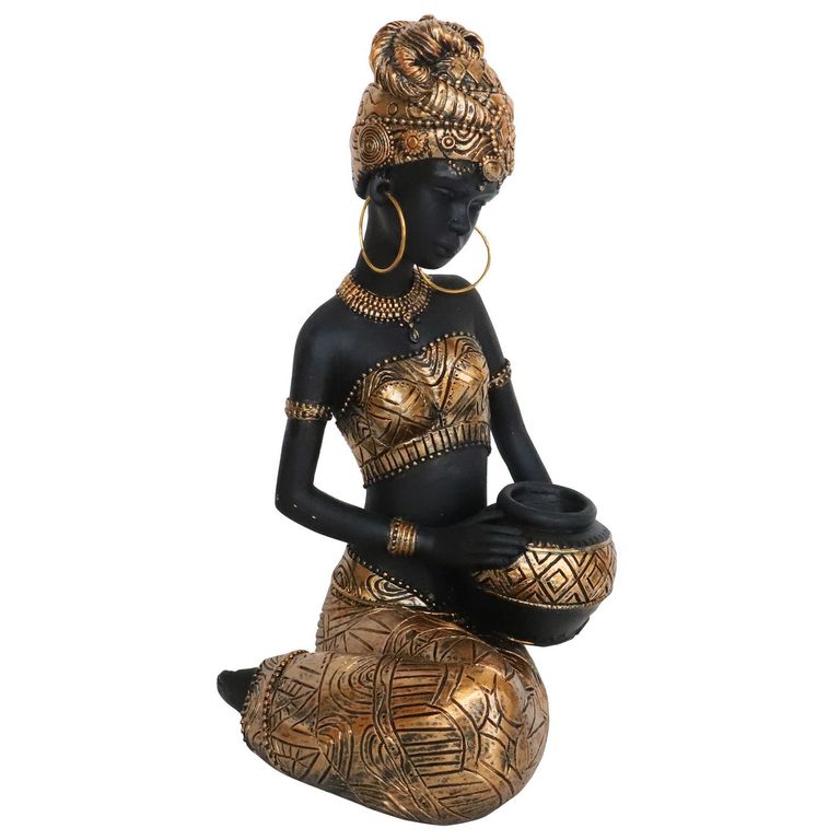 Figura Africana Sentada 23.8cm