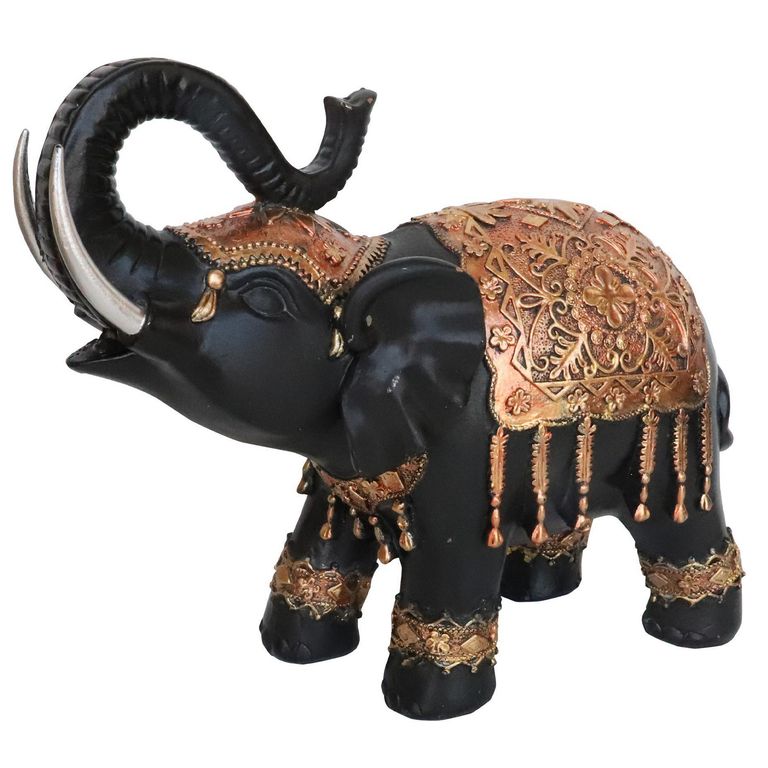 Elefante Dorado/Negro 22cm