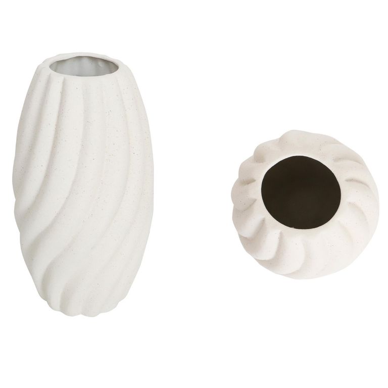 Florero de Cerámica Blanco 21cm