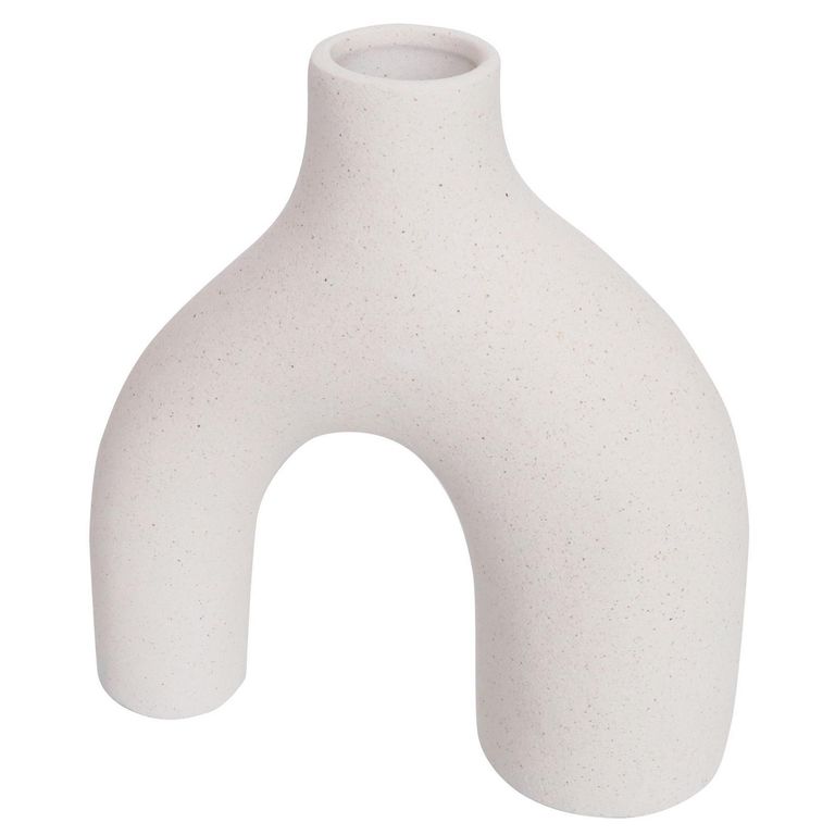 Florero de Cerámica Blanco 17cm